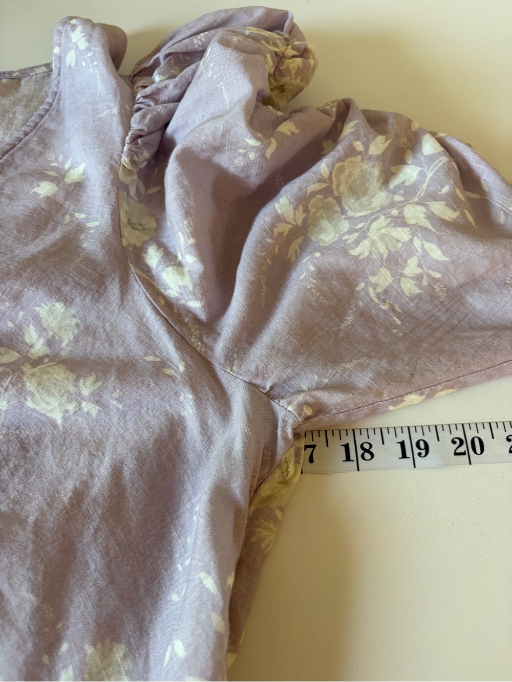 Anna Cate Coquette Princess Girly Lavender Floral Ruched Peplum Blouse (M) Party - Picture 12 of 15